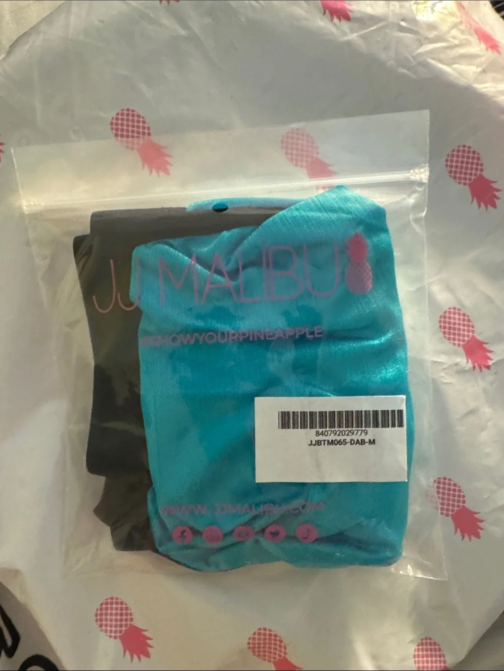 NWT MEN’s JJ Malibu Teal Bikini Brief with Black Trim size MEDIUM (30-32)